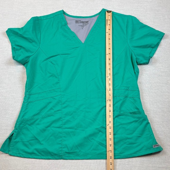 Grey's Anatomy Women's XL Green V Neck Scrub Top Medical Professional Wear - Picture 5 of 9